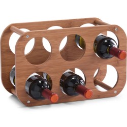 1x Houten wijnflessen rekken/wijnrekken compact voor 6 flessen 38 cm - Wijnrekken
