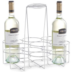 Zilver wijnflessen rek/wijnrek tafelmodel voor 6 flessen 31 cm - Wijnrekken