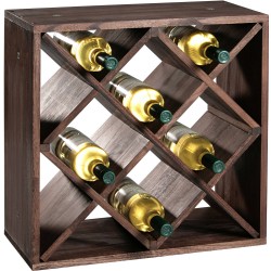 Houten wijnflessen rek/wijnrek vierkant voor 16 flessen 25 x 50 x 50 cm - Wijnrekken