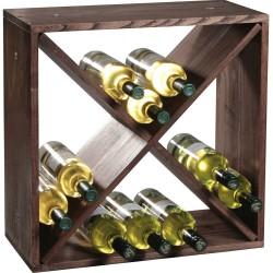 Houten wijnflessen rek/wijnrek vierkant voor 24 flessen 25 x 50 x 50 cm - Wijnrekken