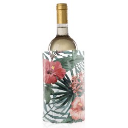 Vacu Vin wijnkoeler Botanic 1 liter 14 x 18 cm groen/roze