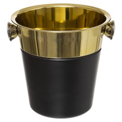 Champagnekoeler/ijsemmer zwart/goud 3 liter - IJsemmers