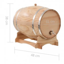 vidaXL Wijnvat met kraantje 35 Liter massief grenenhout